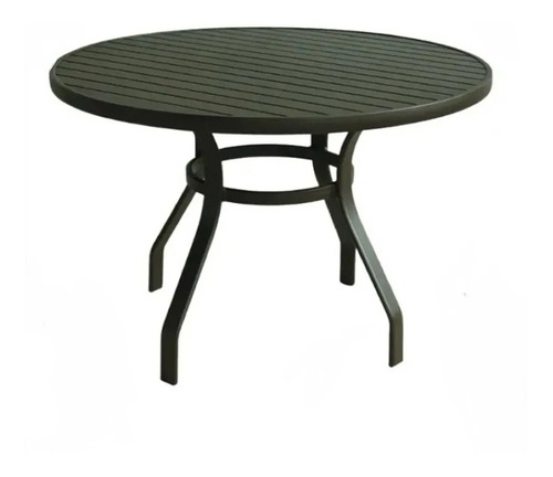 Imagem 1 de 5 de Mesa 1,30m Ripada Aluminio Para Cadeiras Jardim Piscina