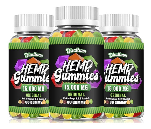 Diealteam Hemp Gummies 15000 Mg Omega369 Vitamina B 80 Uni