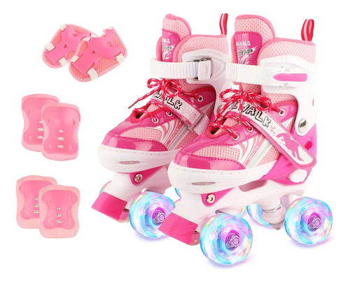 Patines Ajustables En 4 Ruedas Para Niño Y Niña Con Kit De P