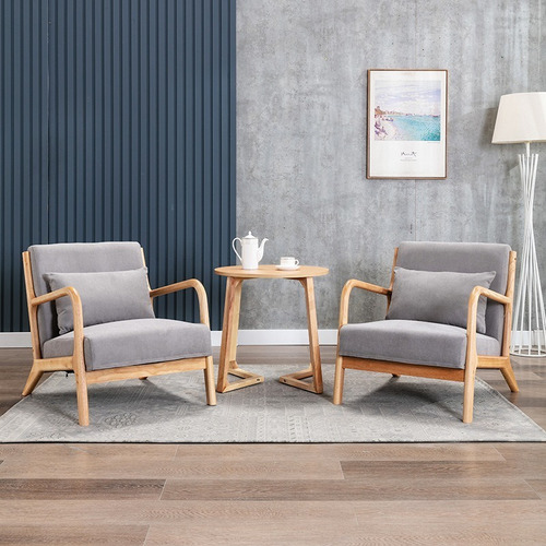 Sitial Poltrona Silla Gris Con Almohada Cojín