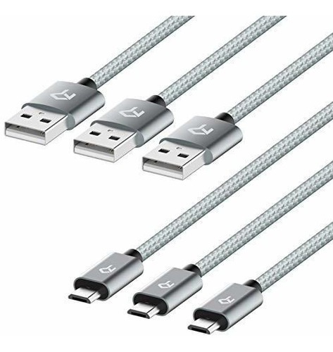 Pack De 3 Cables Micro Usb De Alta Velocidad, 3 Pies