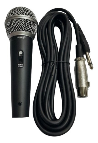 Micrófono Vocal Profesional Sm58 Dinámico Cardioide Karaoke Color Negro Con Plateado
