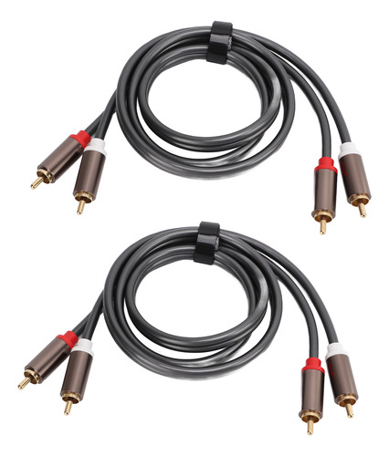 2 Cables Rca, Cable De 2 A 2 Av, 4 Cabezales, Amplificador D