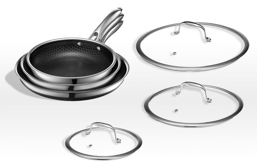 Juego De Sartenes Antiadherentes Híbridas Cookware Hexclad D