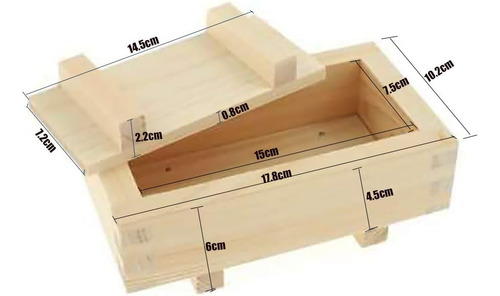 Japanbargain 3131, Madera Rectangular Oshizushi Sushi Press