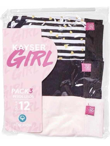 Kayser Girl Pack 3 Petos Talla 12 Algodón