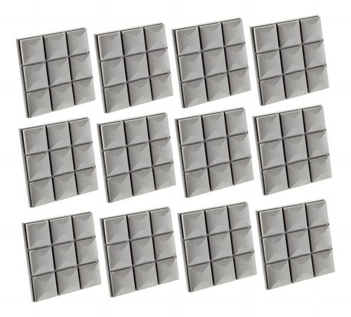 12 Piezas Paneles Acústicos Almohadillas De Espuma Gris