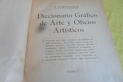 Diccionario Grafico De Arte Y Oficios Artisticos De 1945