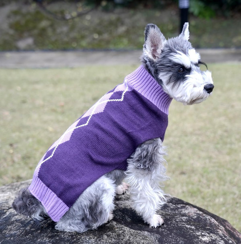 Argyle Knit Pet Sweaters Ropa Para Perros Pequeños, Clásico