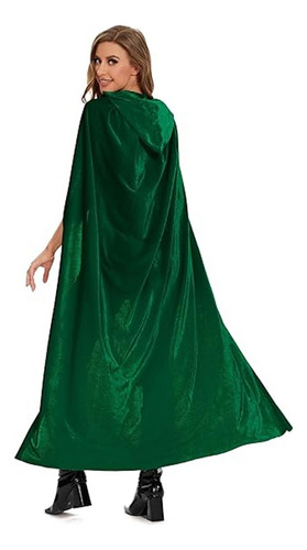 Capa De Terciopelo Capucha Capa Halloween Larga Para Adulto