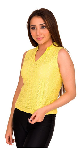 Blusa Dama Juvenil Encaje Sin Mangas 645