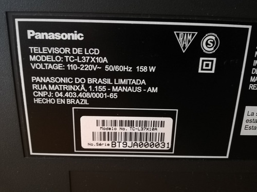 Televisor Lcd Hd Panasonic 37