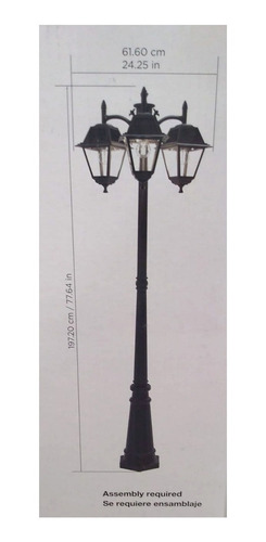Poste Farol De Luz Solar Lutec Color Negro