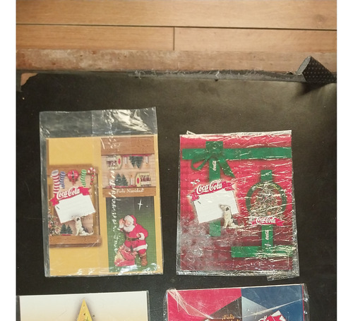 Lote De 4 Tarjetas Navideñas De Coca Cola