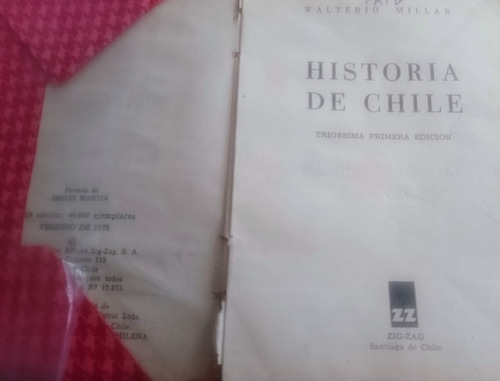 Historia De Chile, Libro De Walterio Millar 