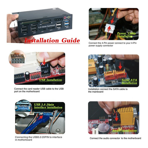 Placa Interna Hub Usb Multifuncional Usb 3.0 Esata Sata Port