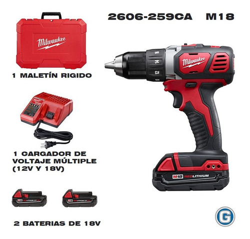 Taladro Atornillador Inalámbrico Milwaukee 2606-259ca 18v Fu