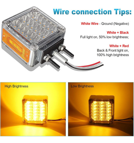 2 Luces Led Cuadradas De Doble Cara Estacionamiento, Le...