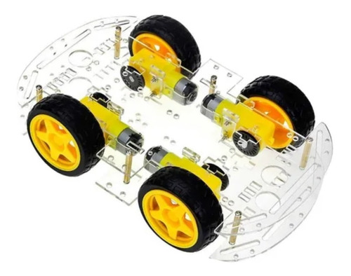 Chasis Carrito 4 Llantas Arduino 4wd Seguidor Linea