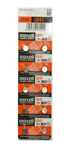  Pilas Maxell Lr41 Para Termometro 10 Unidades Caba 