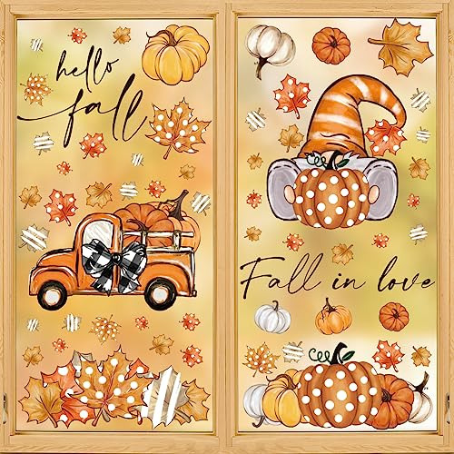 103 Pcs Fall Window Cling Sticker, Thanksgiving Autumn ...