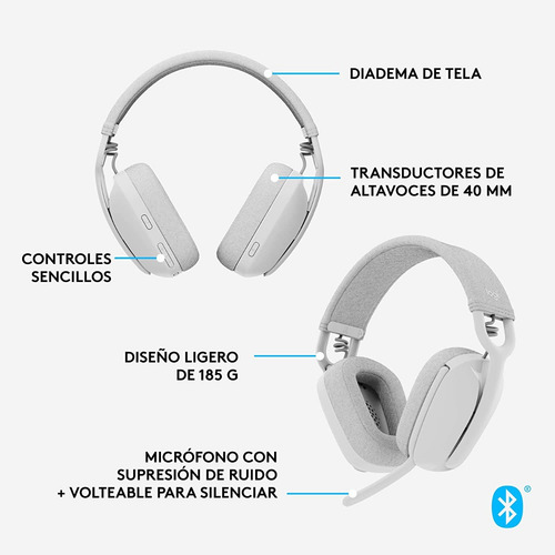 Audífono Logitech Zone Vibe 100 Inalámbrico Bluetooth