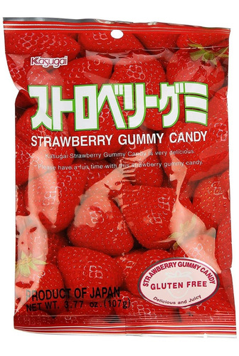 Imagen 1 de 1 de Dulce Japones Gomitas Kasugai Gummy Fresa 102g