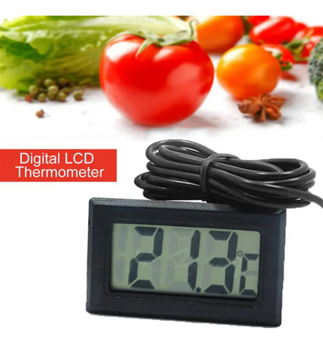 Mini Termómetro Digital Lcd Con Sonda Impermeable