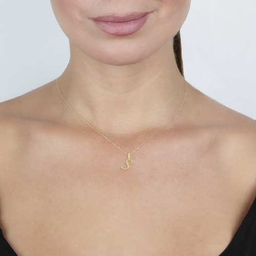 Dije Letra Inicial S Oro 14k + Envió Gratis + Regalo Amarillo