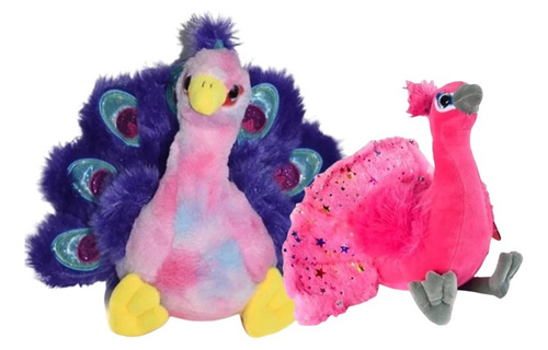 Peluches, Pavo Real Violeta ( Duo) Mundo Marino