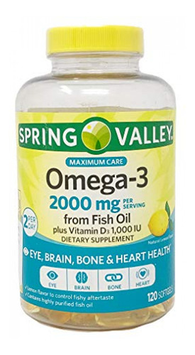 Suplemento Aceite Pescado Spring Valley Omega 3 Aceite De Pe