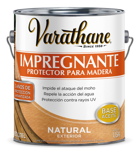 Impregnante Protector Base Aceite Brillante Varathane 3,785l Color Natural