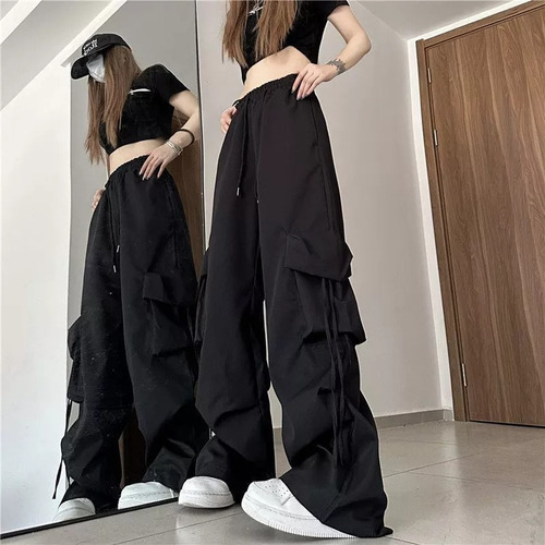 Pantalones Cargo Para Mujer, Ropa De Calle De Cintura Alta