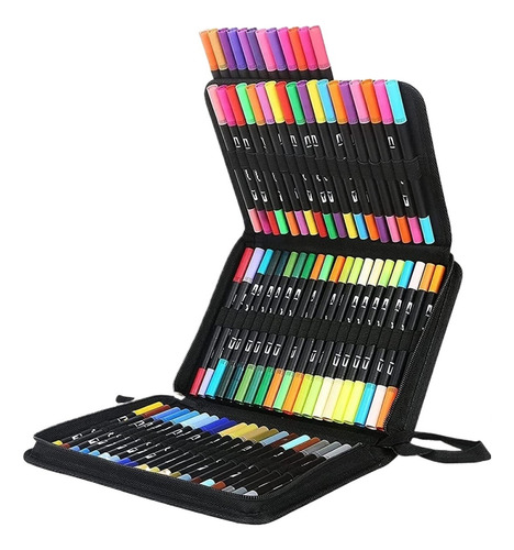 72 Colores Plumones Doble Punta Pincel, Rotuladores