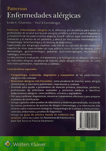 Patterson Enfermedades Alérgicas 8ed Envíos A T/país