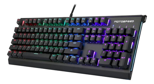 Teclado Mecânico Gamer Motospeed Ck76, Rgb, Red Switch Preto