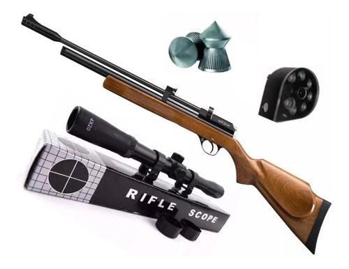 Rifle Aire Comprimido Fox Pcp Pr900 Repeticion + Mira 4x20