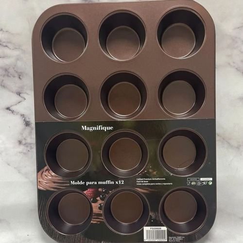 Molde Para Muffin 12 Espacios Cupcakes Placa Teflon Chocolate