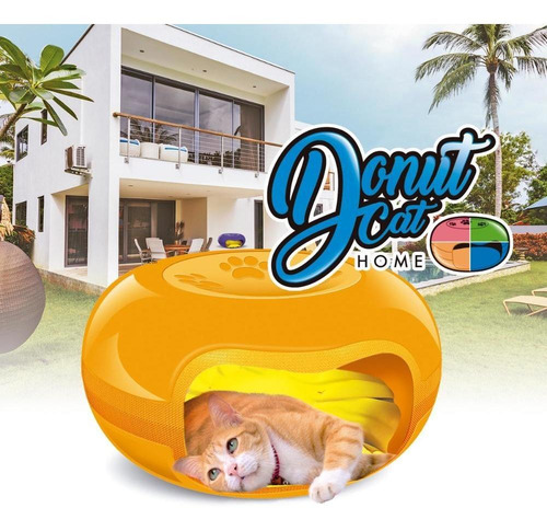 Casinha Cama Toca Para Gato Formato De Donuts Rosquinha Cor Vermelho
