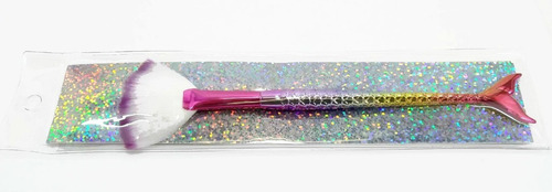 Brocha Sirena Abanico Tornasolada Para Maquillaje En Polvo