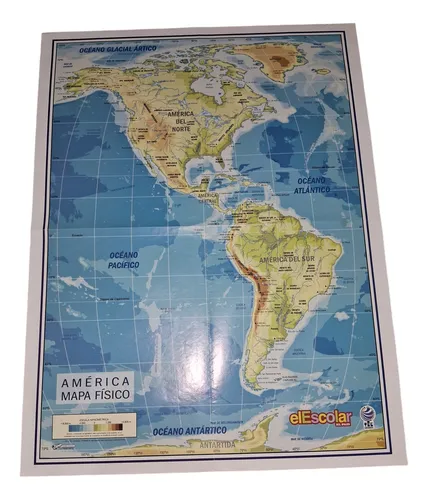 Mapa Fisico America  59 X 45
