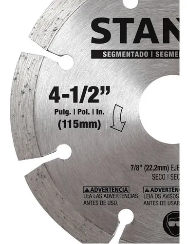 Disco Diamantado 4,5 Stanley Sta47452l Color Plateado