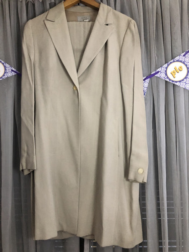 Traje Zara España Saco Y Pantalón Talle 44 / 12 Beige Usado (Usado)