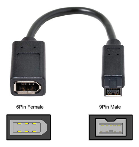 Cabo Firewire Ieee 1394 6 Pinos Para 1394b 9 Pinos Para