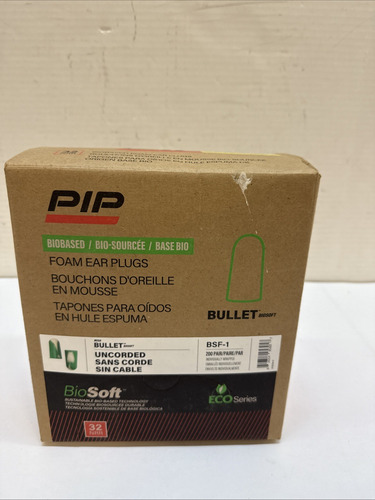 Pip Bullet Bio-based Foam Ear Plugs 200-pair, Nrr 32 Ccx