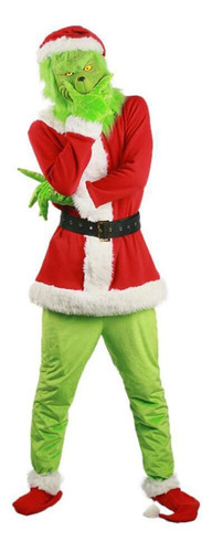 Disfraz De Navidad Verde Para Adulto Grinch Incluye Máscara Z