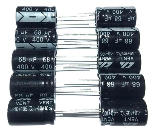 10x Condensadores Electrolíticos Conductores 16x25mm 68uf