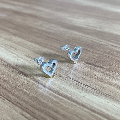 Imagen 5 de 10 de Aretes Broqueles Plata 925 Corazón Mujer Niña Agálea Joyería