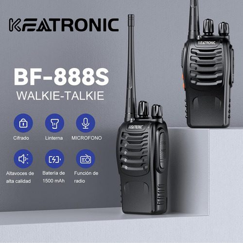 8 Unidades Walkie Talkies Largo Alcance Para Adultos,bf-888s Radios De Dos Vías Con Auricular Y Micrófono, Línea de programación,Recargable radios de comunicacion