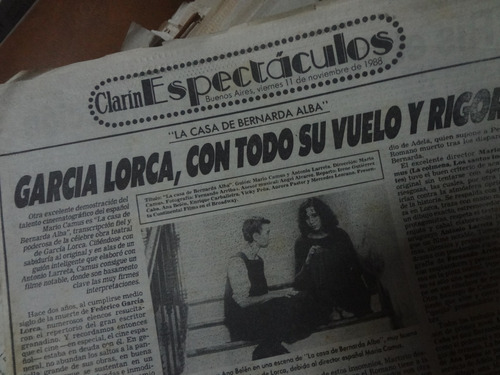 Clarin Espectaculos 1988 Garcia Lorca Nicolita Sandro Vhs